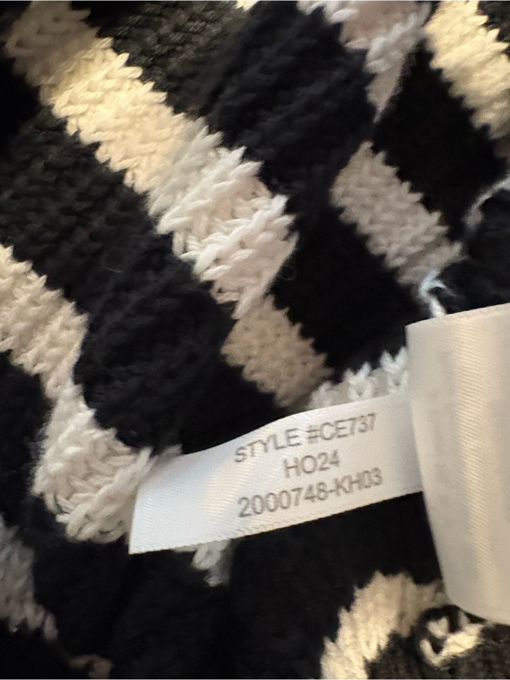 J. Crew Ribbed Cotton Button Collar Sweater Black White Stripe M Gold Buttons - Picture 7 of 8
